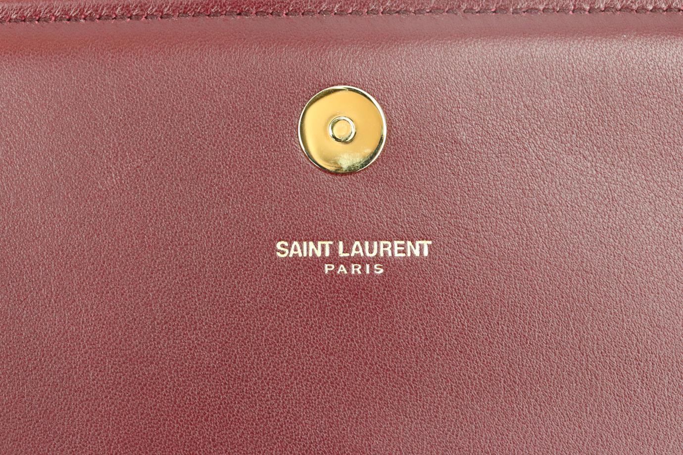 SAINT LAURENT MONOGRAMME EMBELLISHED VELVET CLUTCH