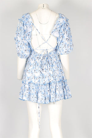 GÜL HÜRGEL BLUE COTTON MINI DRESS SMALL