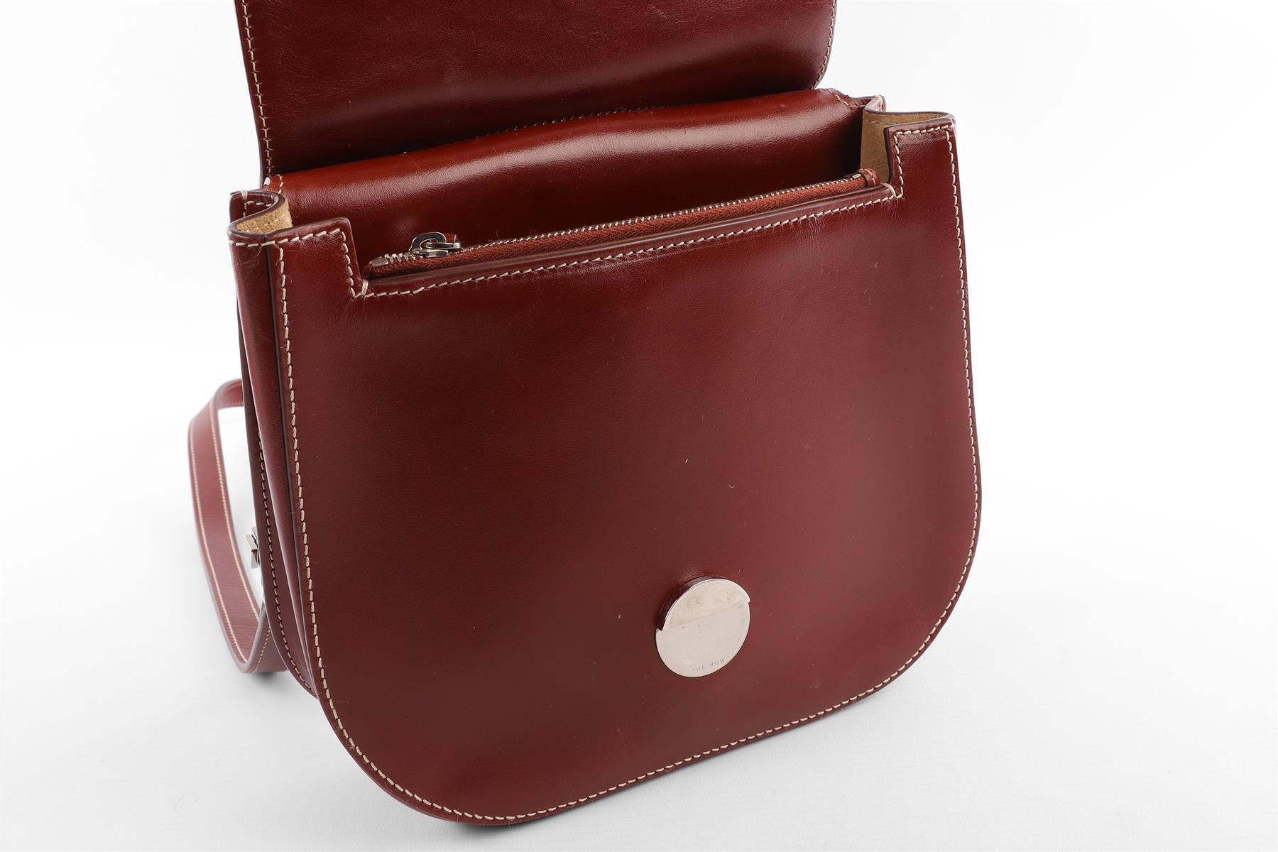 THE ROW BROWN HUNTING 9 LEATHER SHOULDER BAG