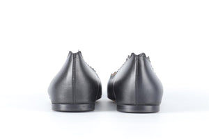 CHLOÉ BLACK LAUREN LEATHER BALLET FLATS EU 38.5 UK 5.5 US 8.5