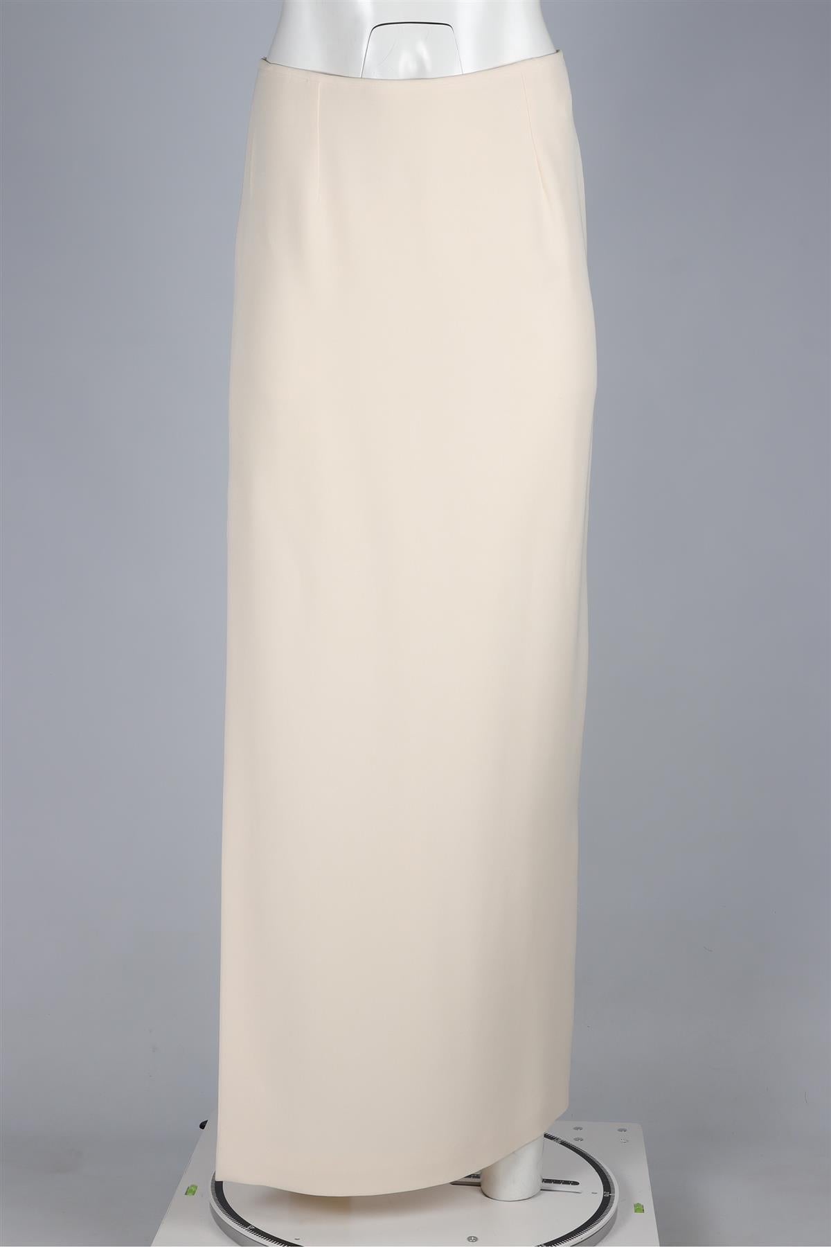 CHRISTIAN DIOR CREAM SILK MAXI SKIRT FR 40 UK 12
