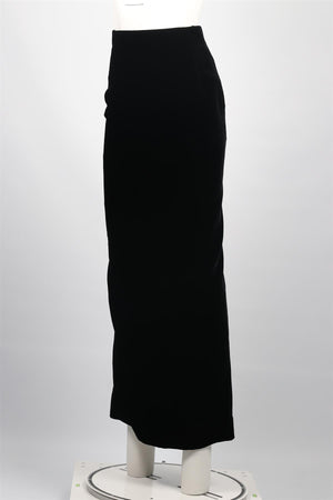 WARDROBE NYC BLACK VELVET MAXI SKIRT XSMALL