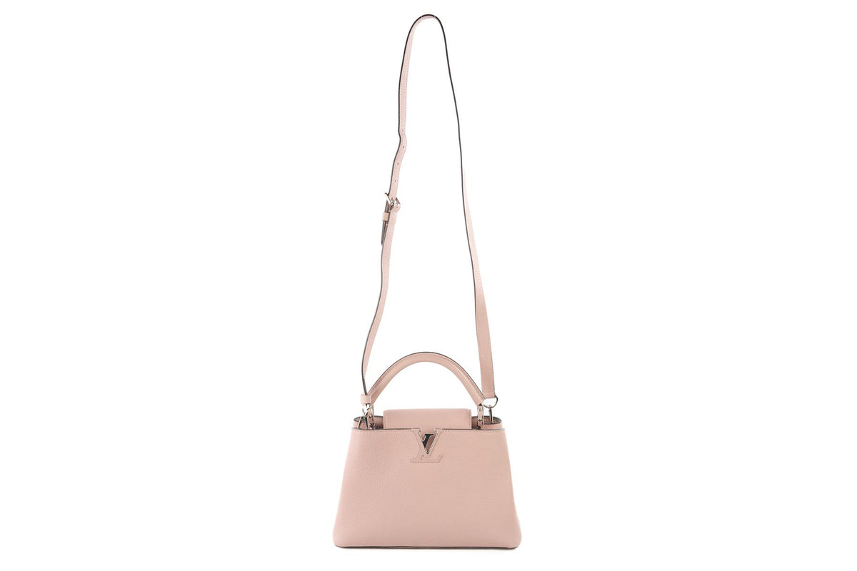 LOUIS VUITTON PINK CAPUCINES BB TAURILLON LEATHER TOTE BAG
