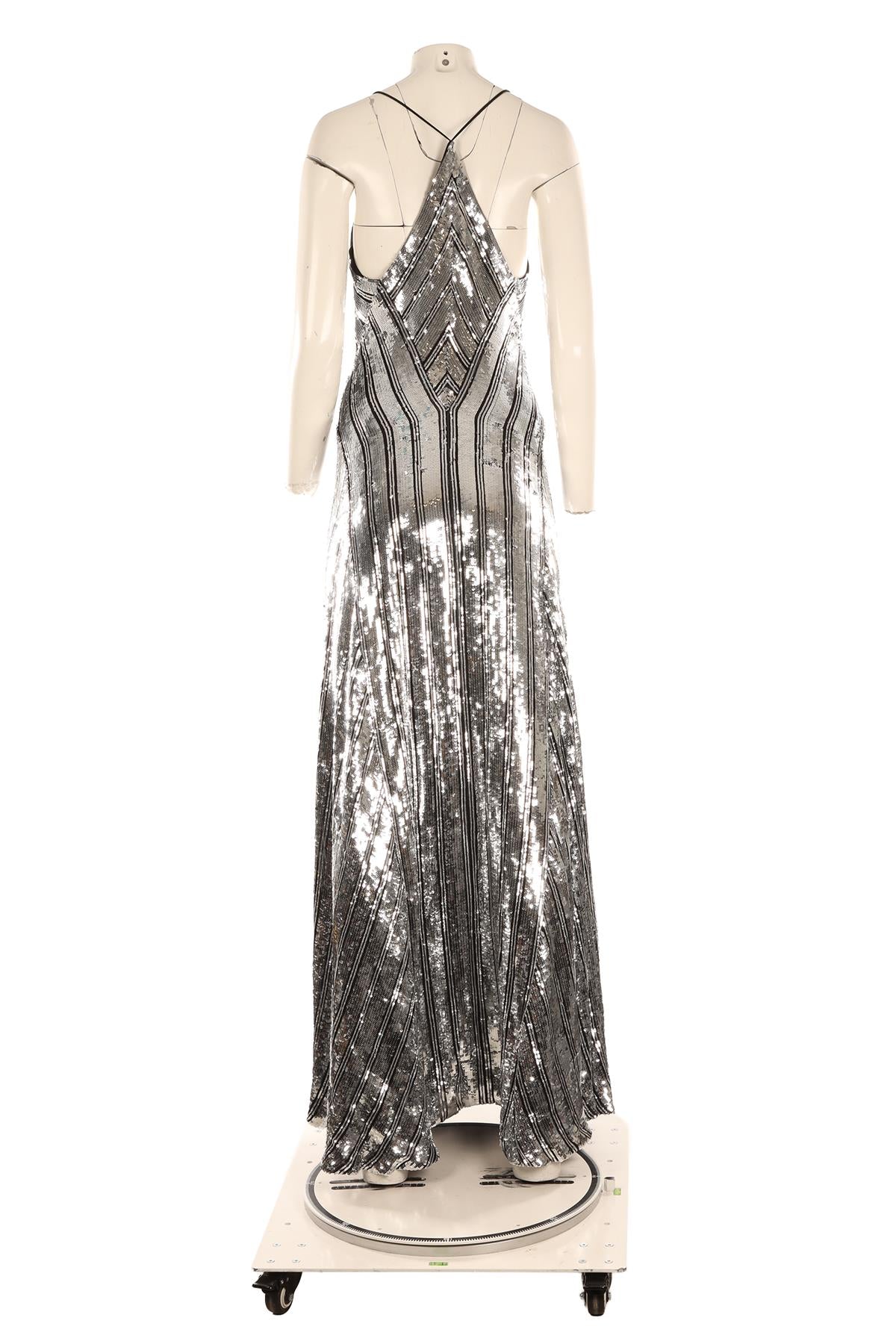 GALVAN LONDON SILVER SEQUIN DRESS UK 10