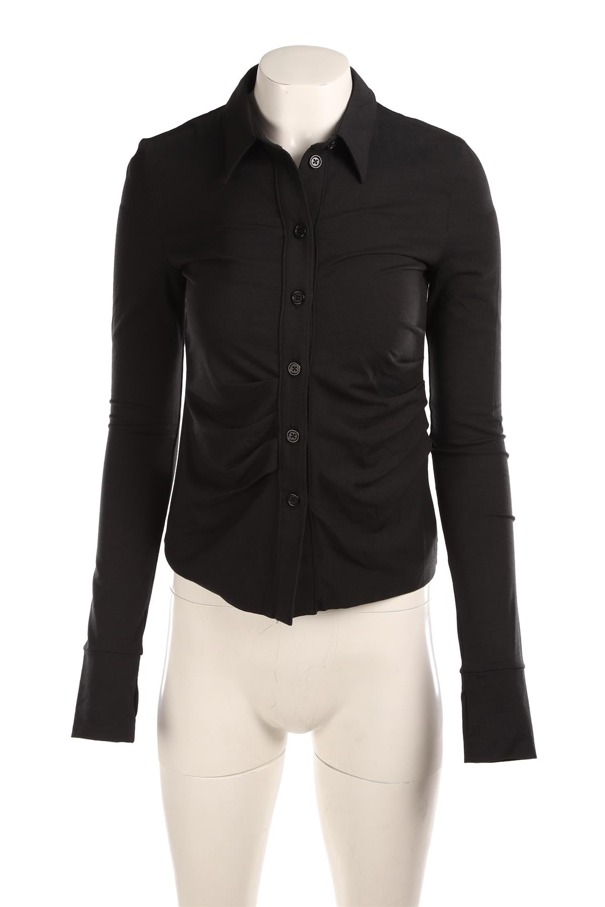 HELMUT LANG BLACK JERSEY SHIRT MEDIUM