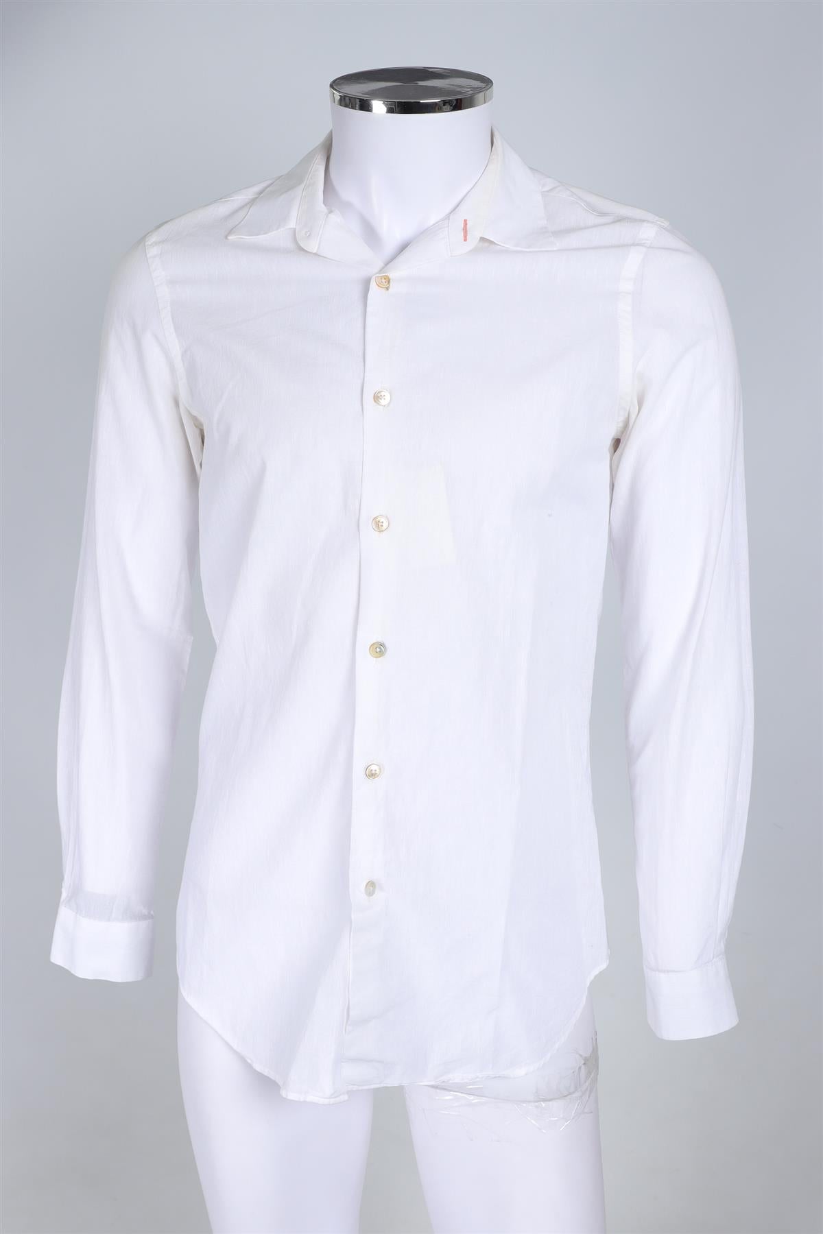 PAUL SMITH WHITE MEN'S LINEN SHIRT SMALL