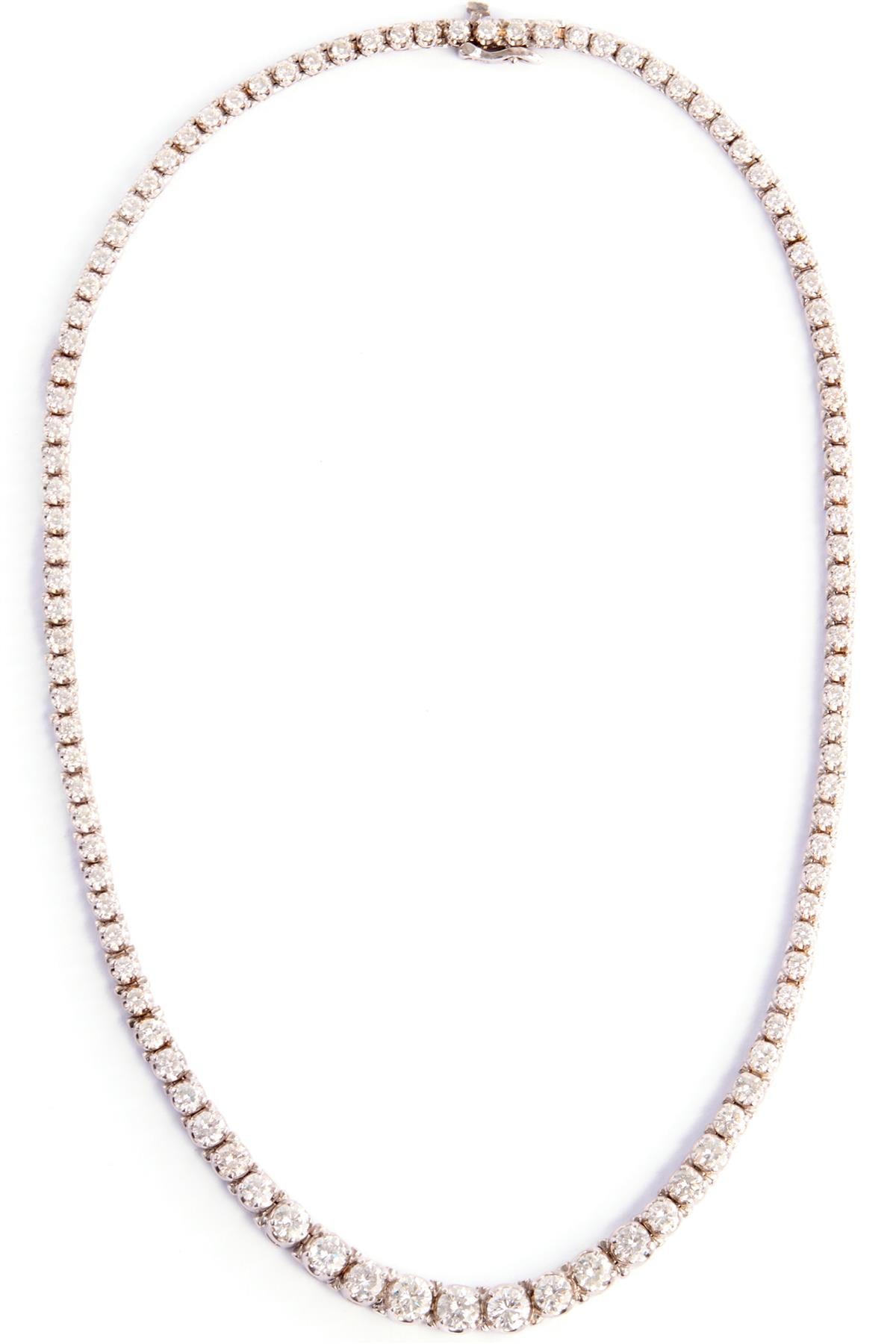 14K WHITE GOLD 11.5CTS DIAMOND NECKLACE