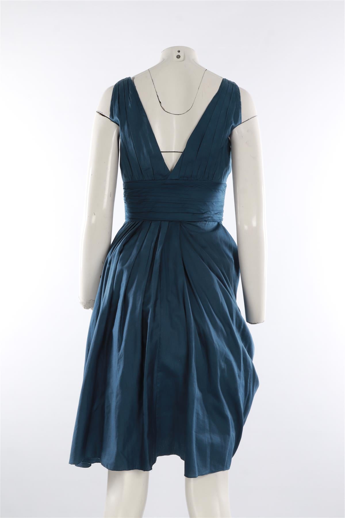 PRADA BLUE COTTON MIDI DRESS IT 40 UK 8