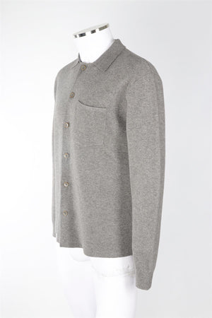 SIRPLUS GREY MEN'S WOOL CARDIGAN SMALL