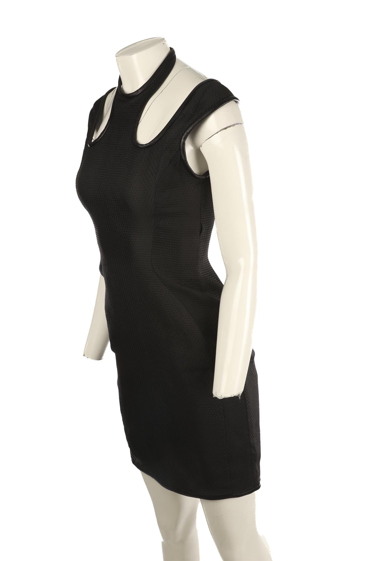 DAVID KOMA BLACK WOVEN MINI DRESS UK 10