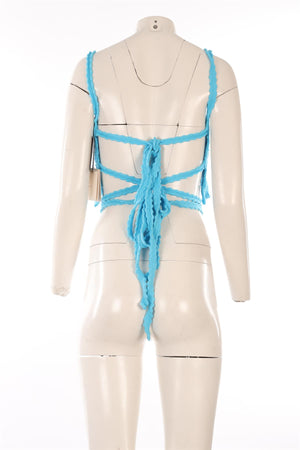 ALANUI BLUE CROCHET TOP MEDIUM-LARGE