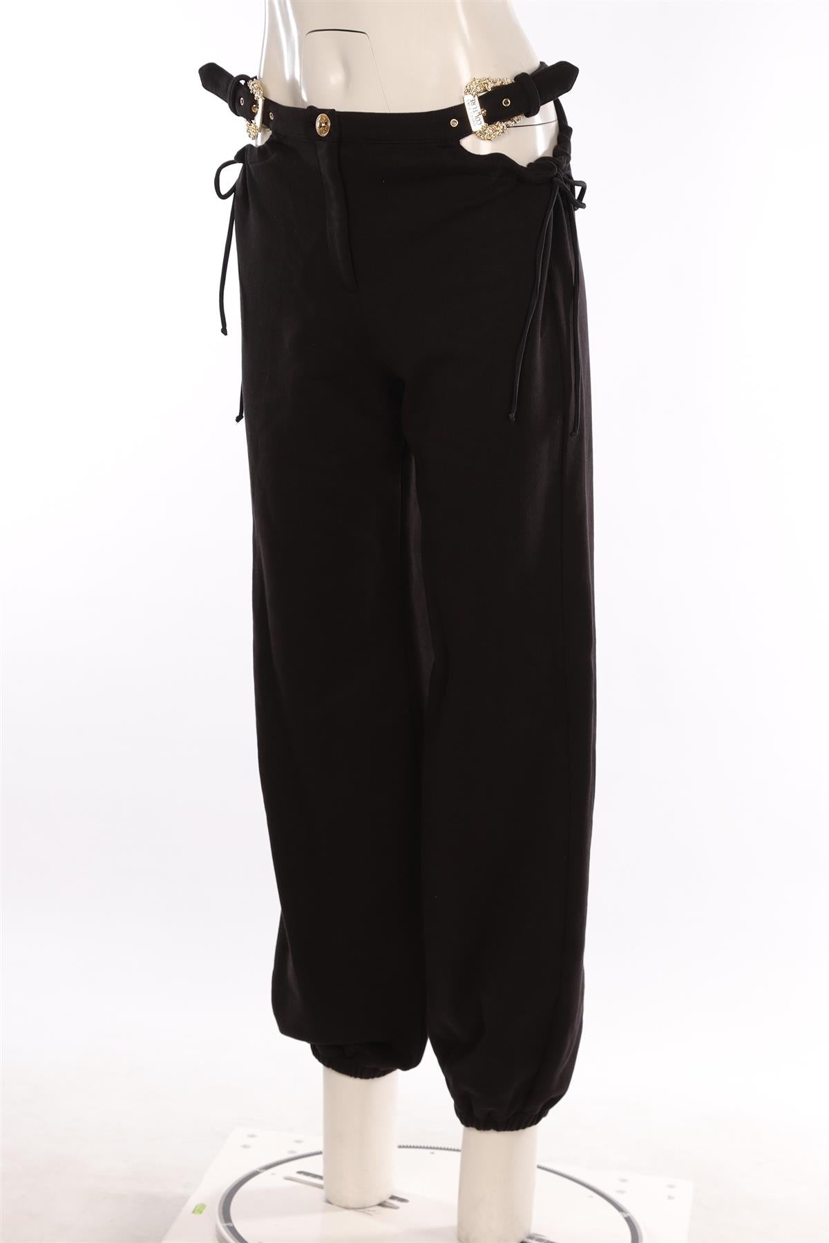 VERSACE JEANS COUTURE BLACK COTTON TRACK PANTS MEDIUM