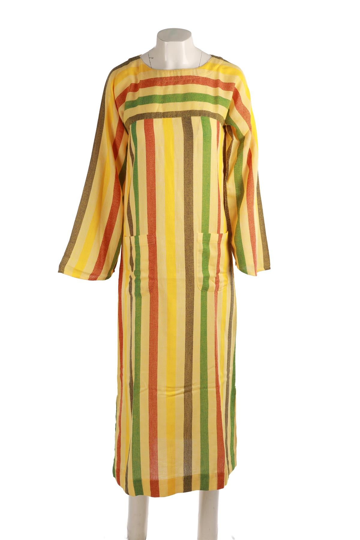 SUZIE KONDI YELLOW COTTON MAXI DRESS XSMALL
