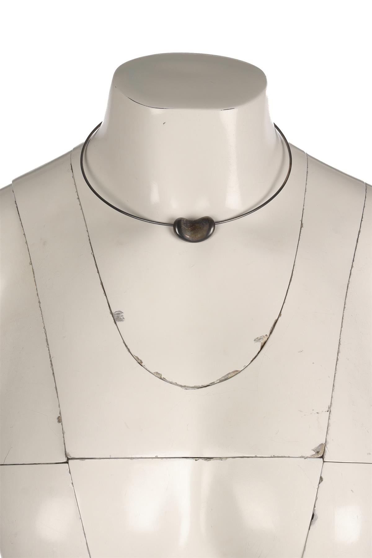 TIFFANY & CO. + ELSA PERETTI SILVER BEAN 26MM STERLING SILVER CHOKER