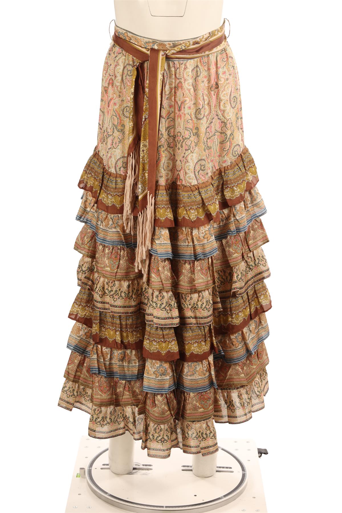 ZIMMERMANN MULTI SILK MAXI SKIRT 0 UK 8