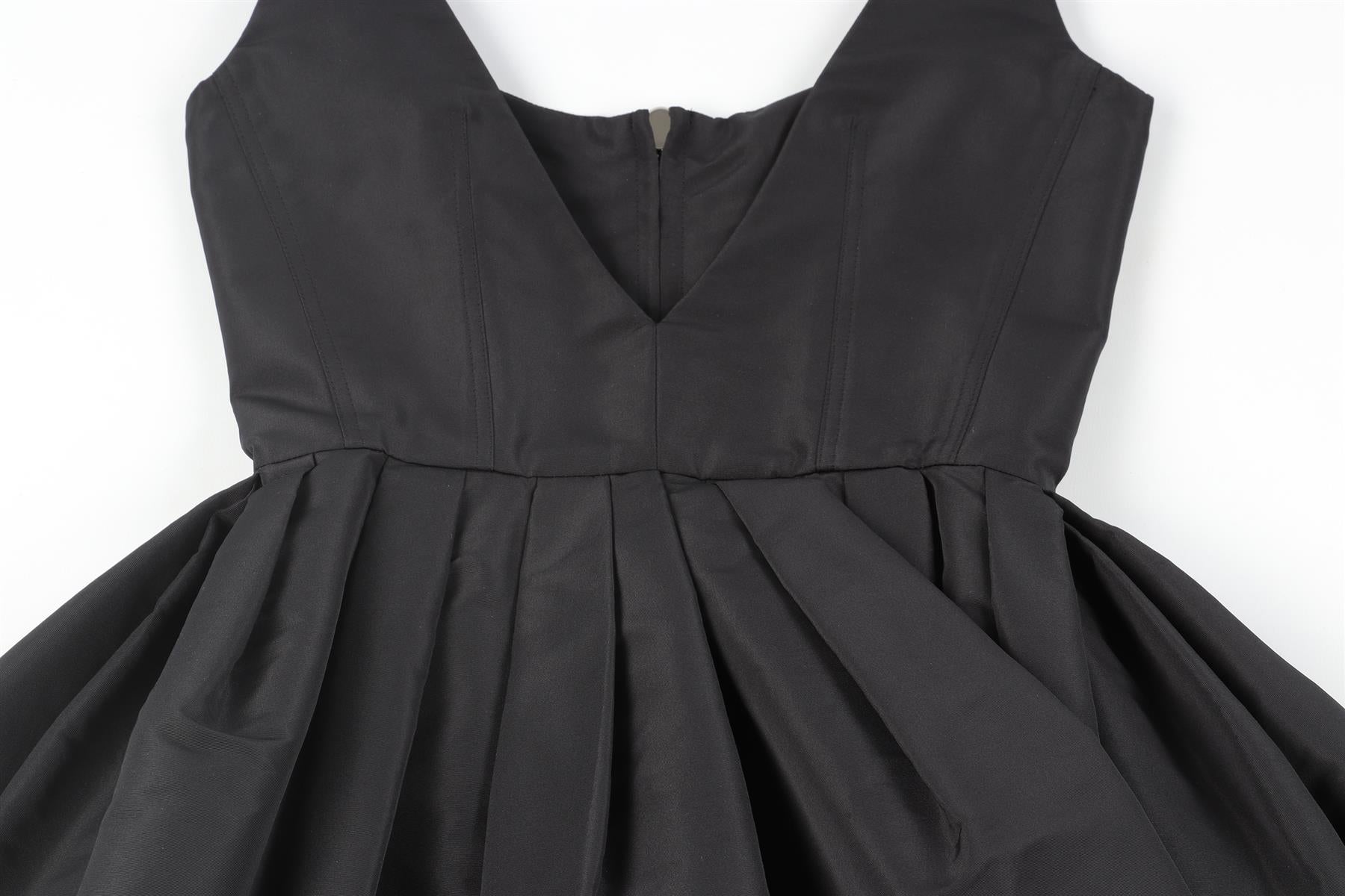 ALEXANDER MCQUEEN BLACK GROSGRAIN MIDI DRESS IT 36 UK 4