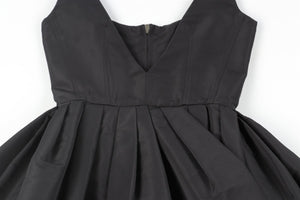 ALEXANDER MCQUEEN BLACK GROSGRAIN MIDI DRESS IT 36 UK 4