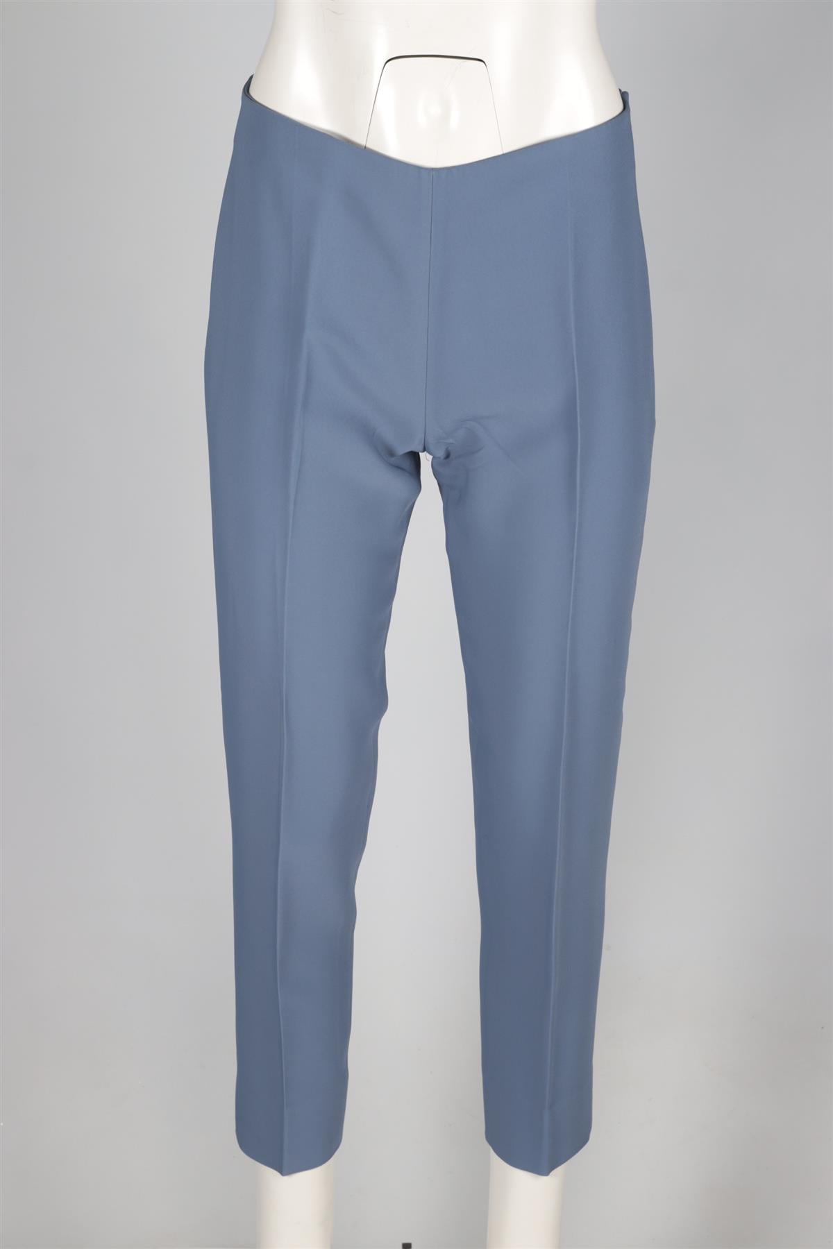 ANTONIO BERARDI BLUE CREPE STRAIGHT LEG PANTS IT 44 UK 12