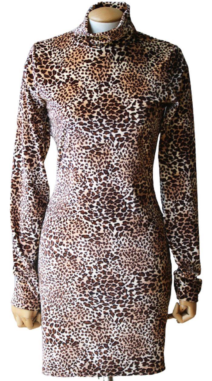 SPRWMN LEOPARD PRINT VELVET MINI DRESS LARGE