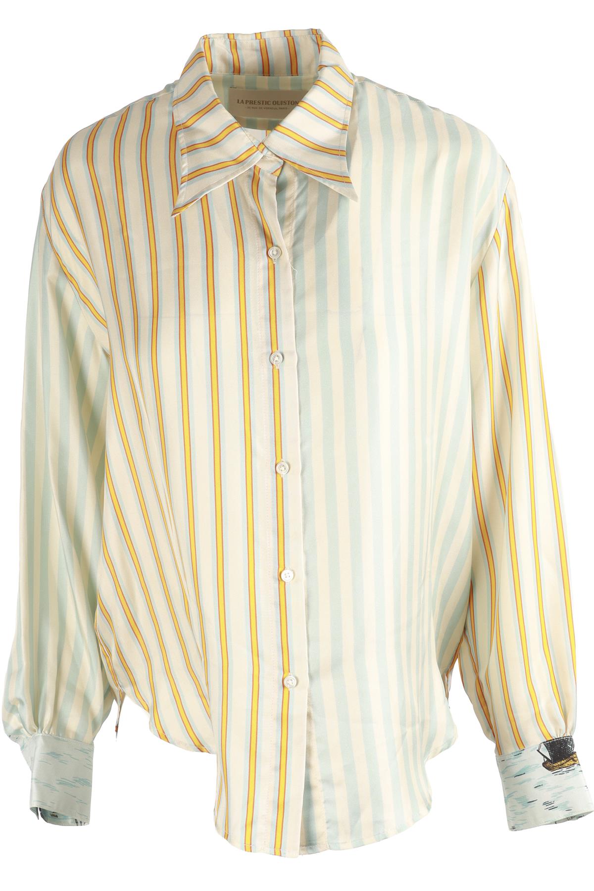 LA PRESTIC OUISTON MULTI SILK SHIRT US 2 UK 6