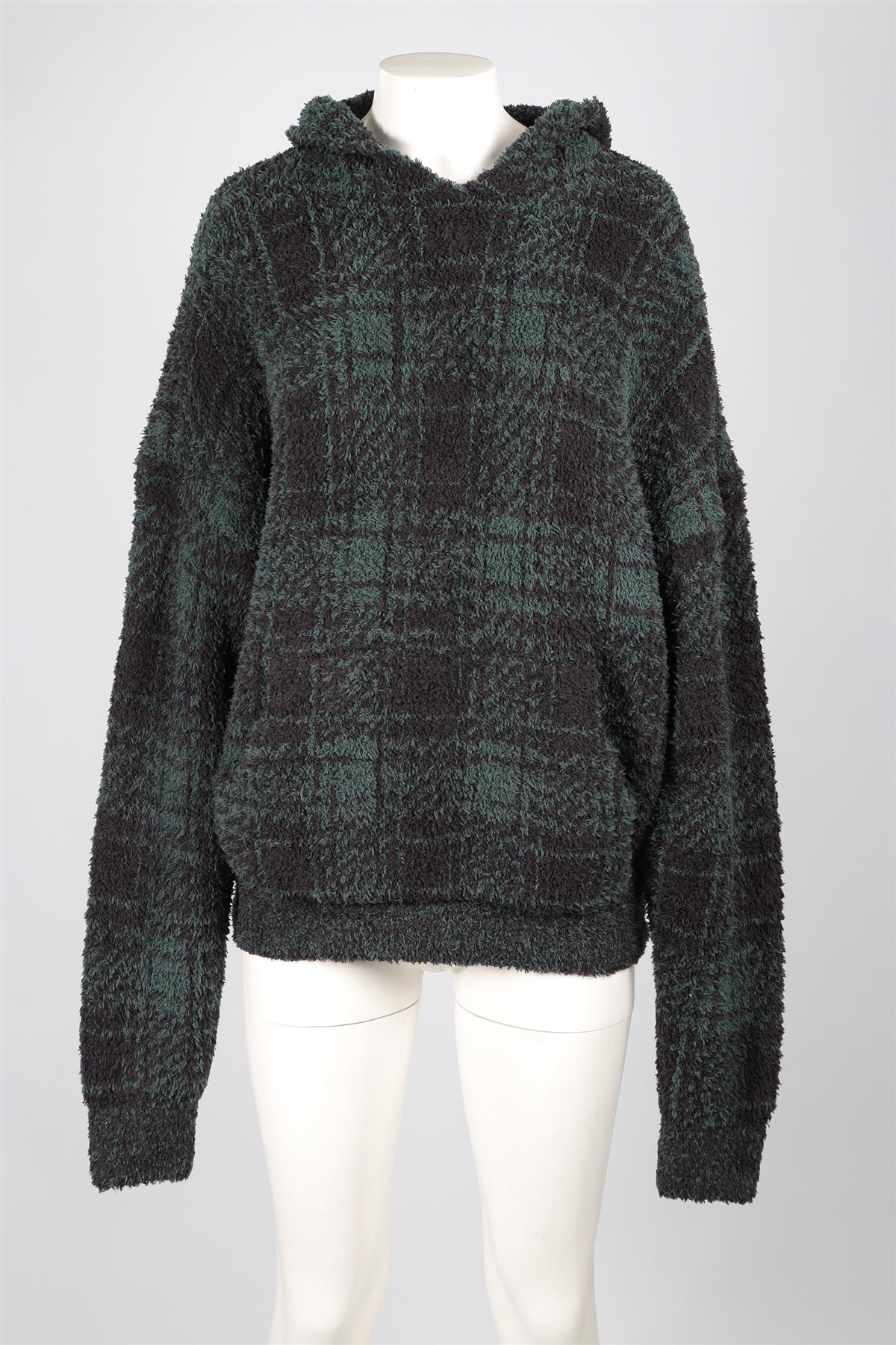SKIMS GREEN WOOL HOODIE LARGE