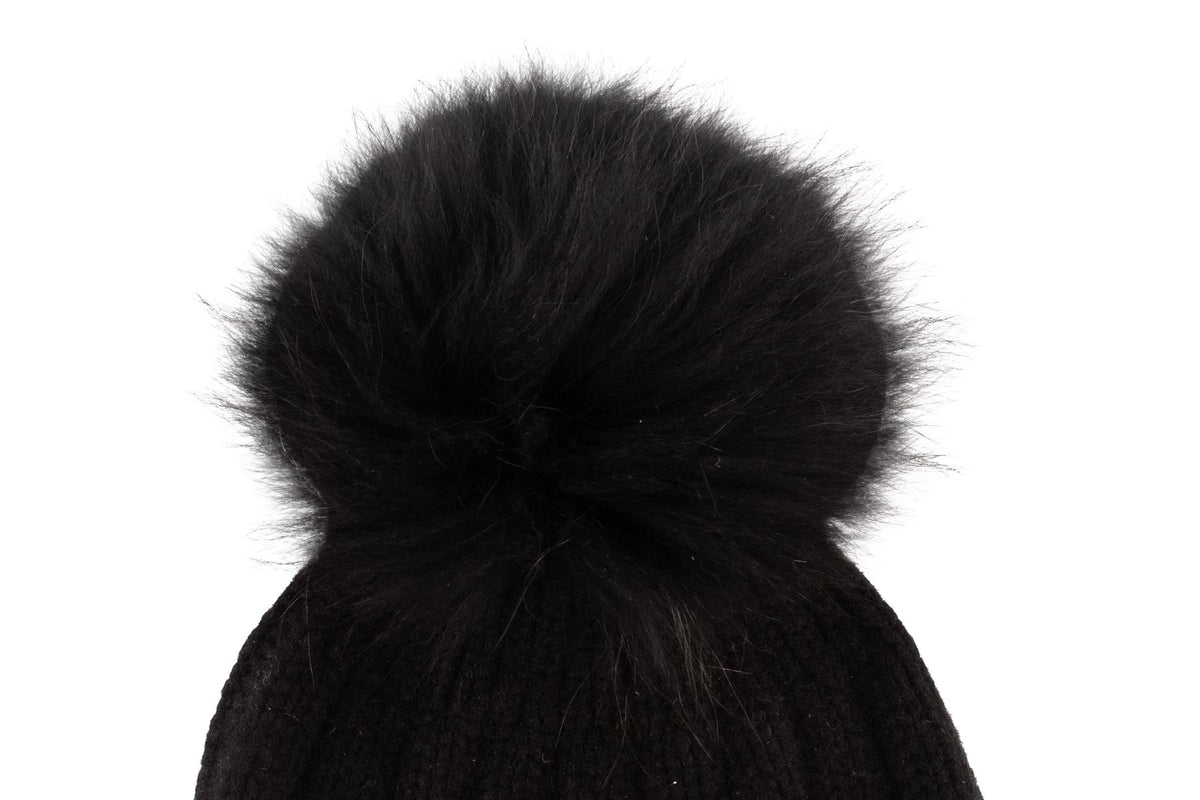 JOSEPH BLACK CASHMERE BEANIE ONE SIZE