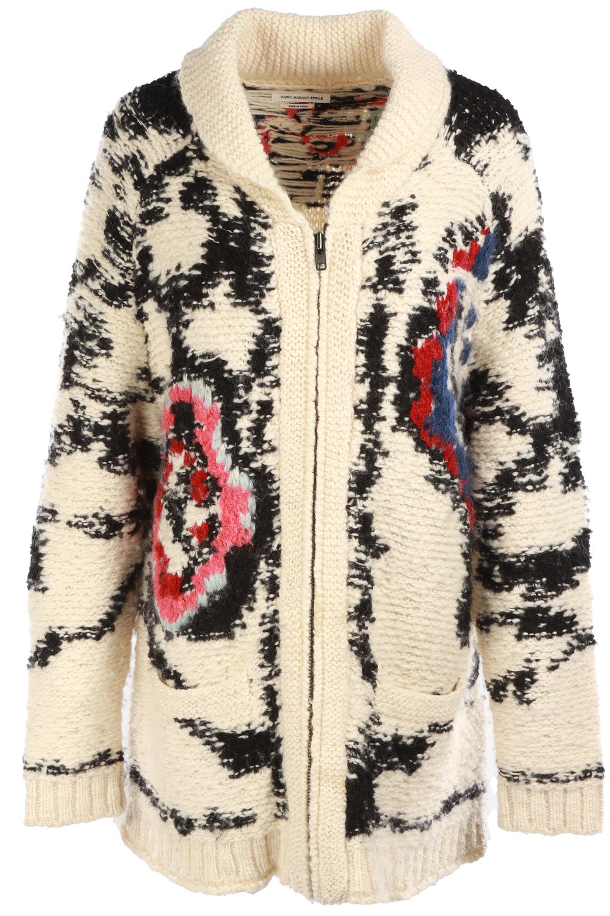 ISABEL MARANT ETOILE CREAM WOOL CARDIGAN FR 36 UK 8