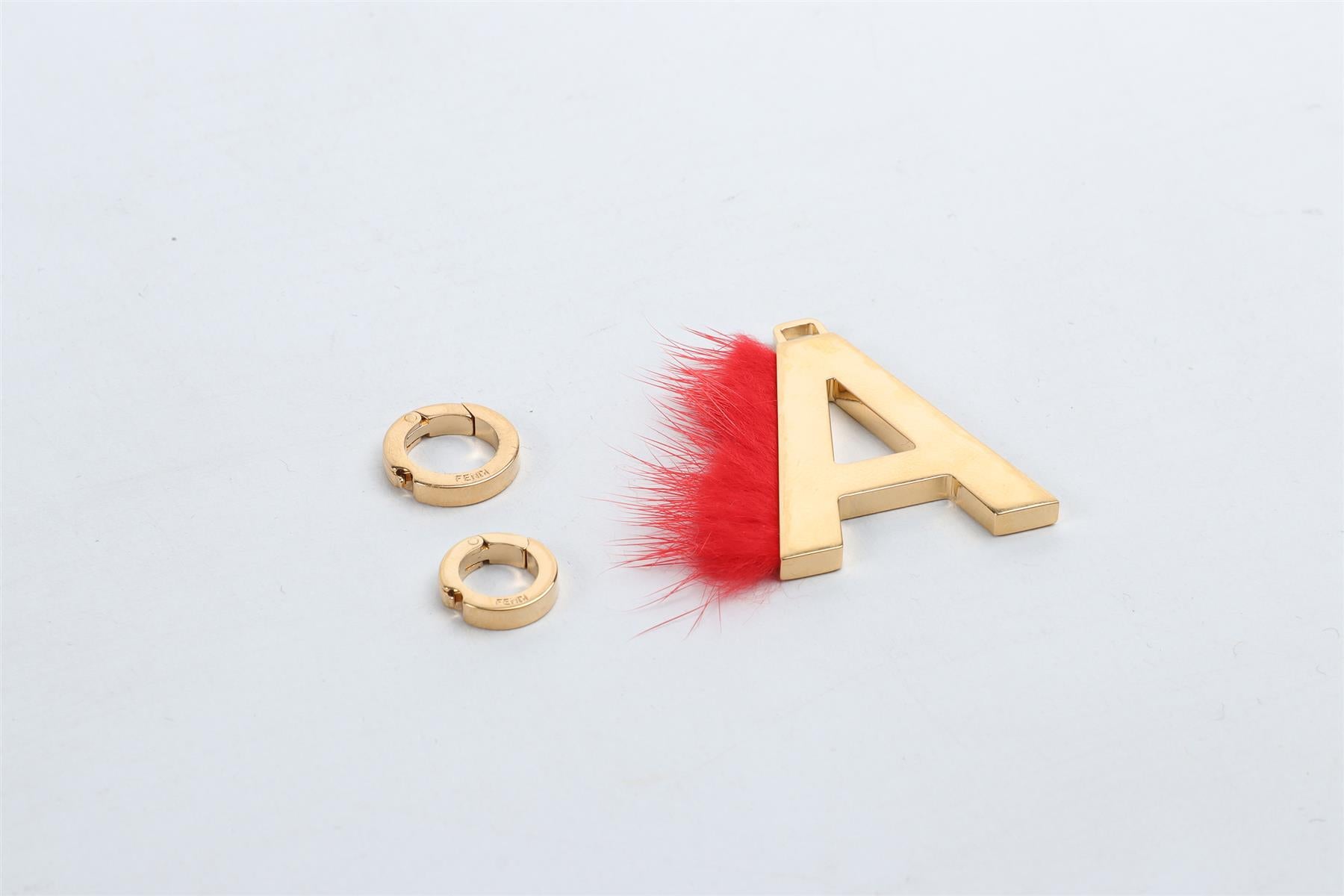 FENDI GOLD A INITIAL BAG CHARM
