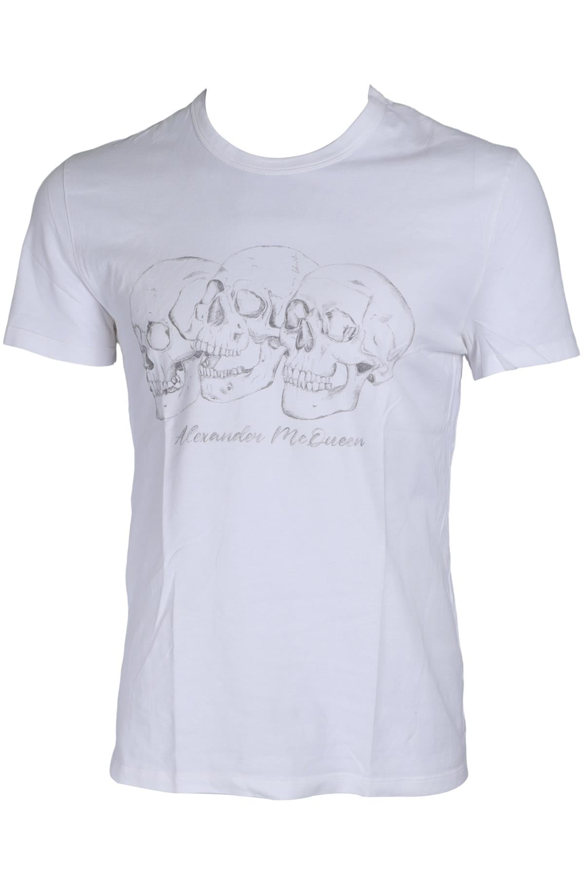 ALEXANDER MQUEEN WHITE MEN'S COTTON T-SHIRT SMALL
