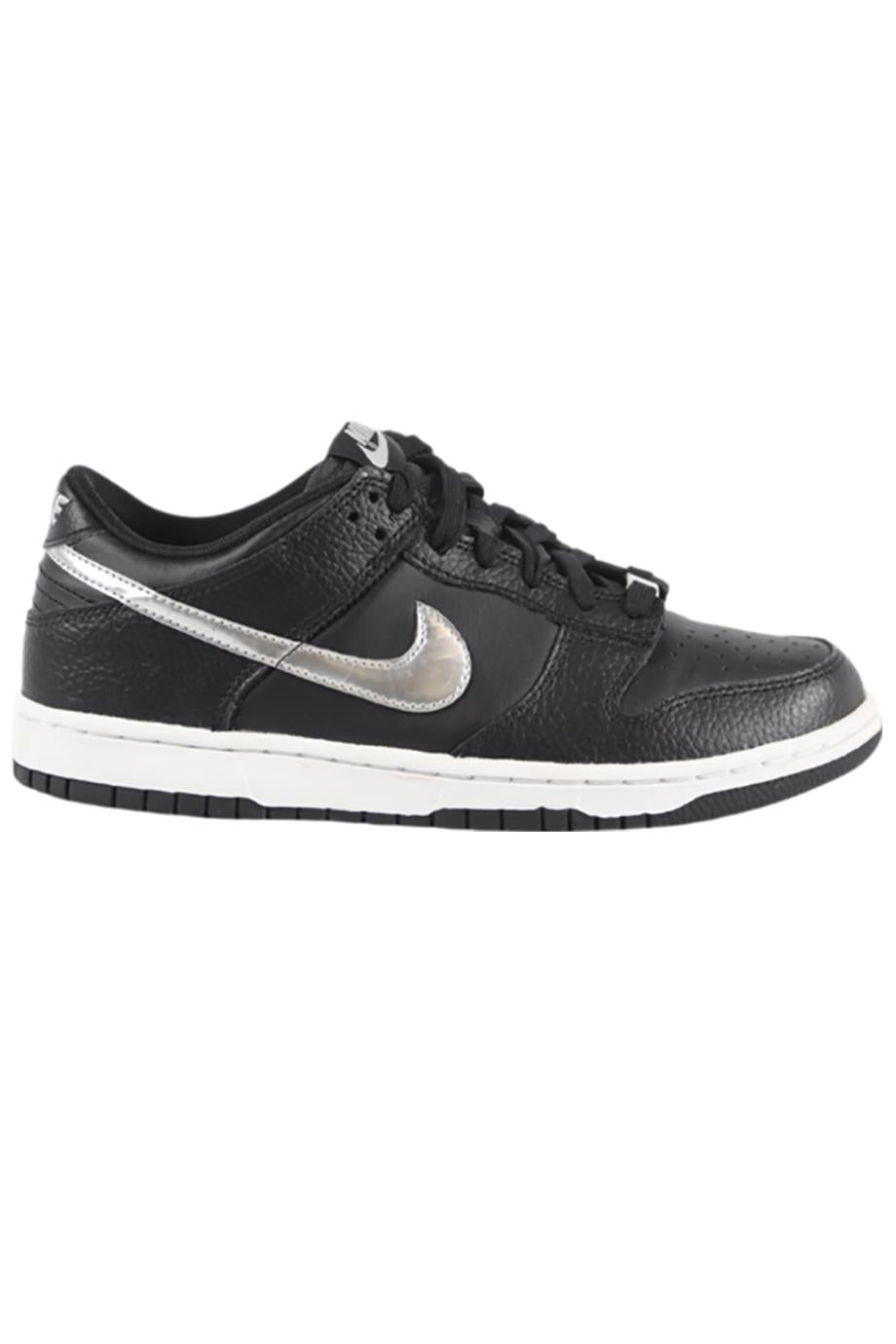 NIKE + NBA DUNK LOW BLACK SILVER LEATHER SNEAKERS EU 39 UK 6 US 6.5
