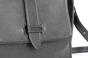 CHANEL BLACK 2000 - 2002 LEATHER SHOULDER BAG