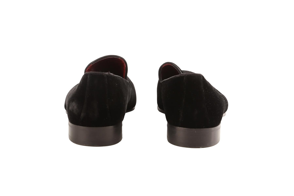 DOLCE & GABBANA BLACK MEN'S VELVET LOAFERS IT 42 UK 8