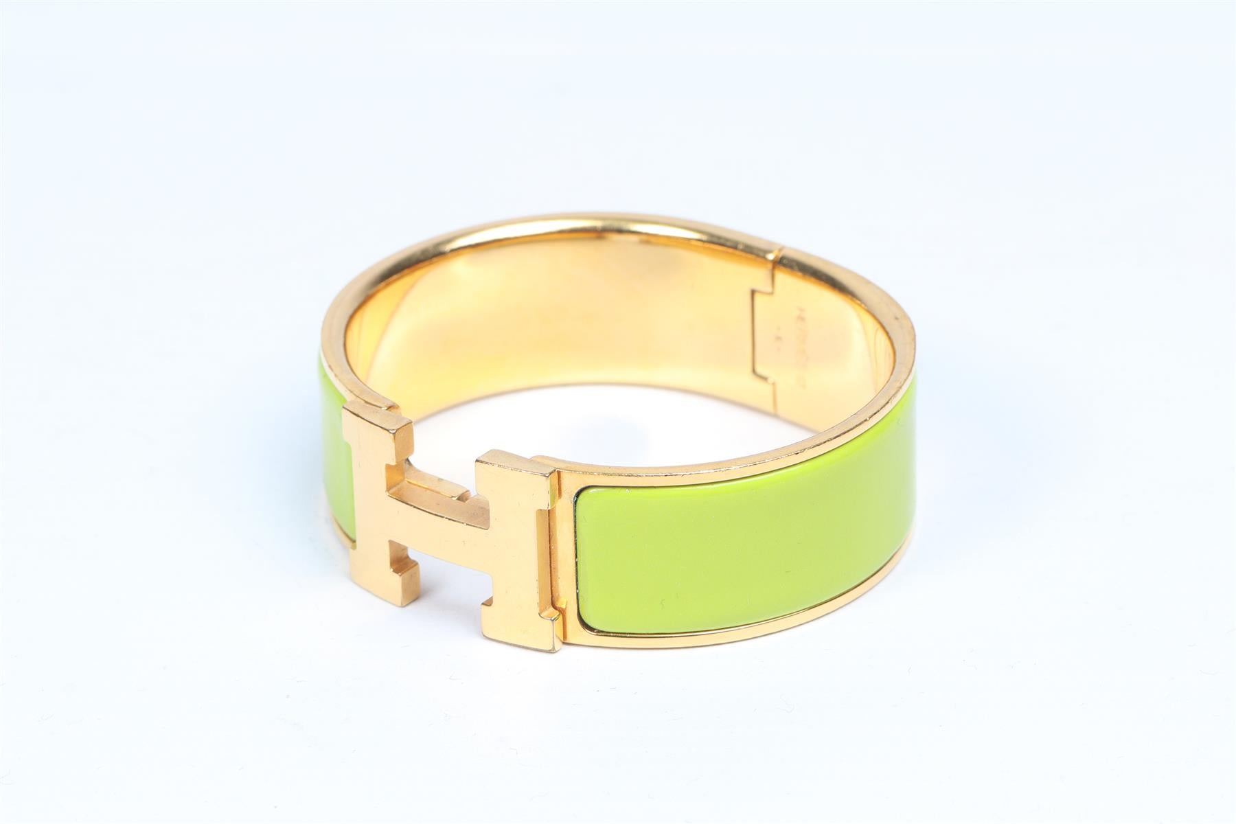 HERMÈS GREEN 2007 CLIC CLAC H 20 MM ENAMEL BRACELET 16 CM