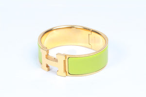 HERMÈS GREEN 2007 CLIC CLAC H 20 MM ENAMEL BRACELET 16 CM