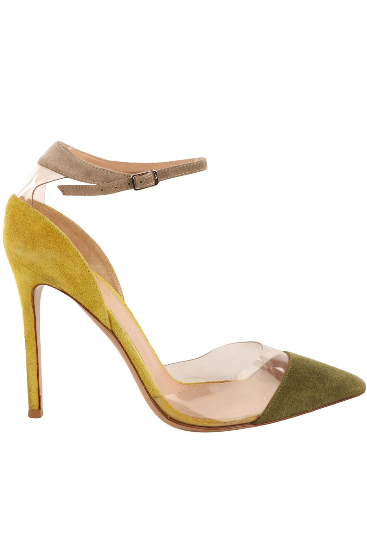 GIANVITO ROSSI GREEN SUEDE PUMPS EU 38 UK 5 US 8