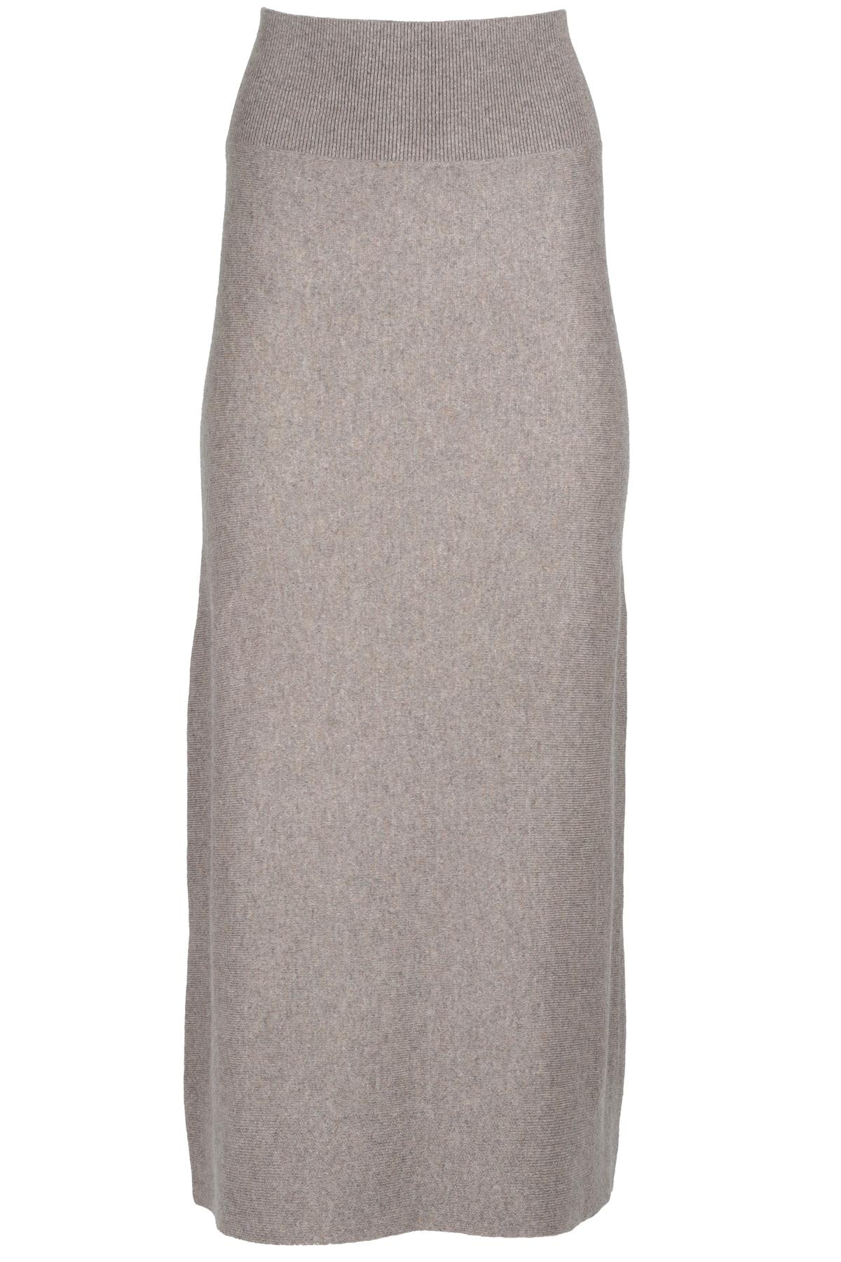 NAKED CASHMERE TAUPE CASHMERE MAXI SKIRT XSMALL