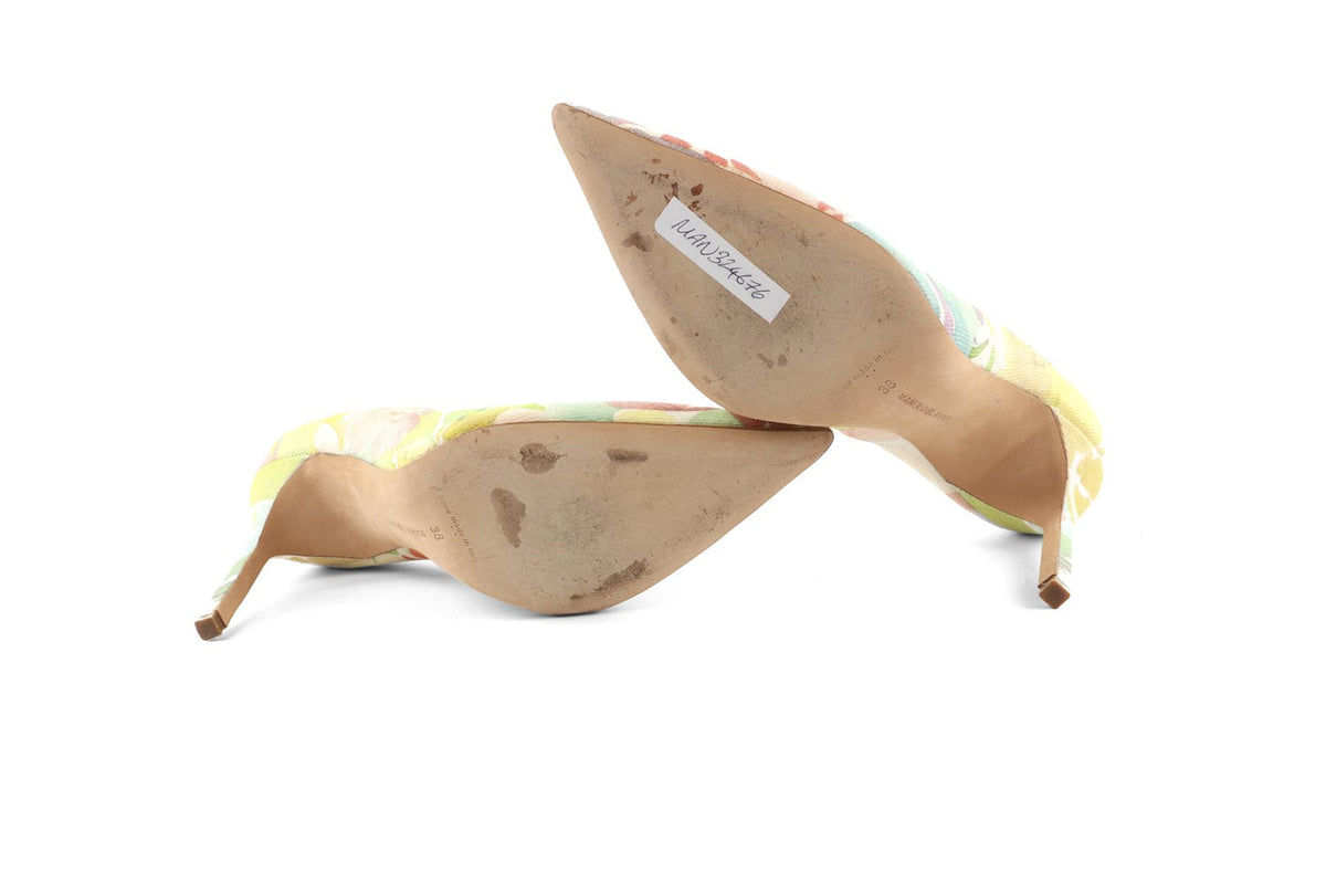 MANOLO BLAHNIK MULTI CANVAS PUMPS EU 38 UK 5 US 8