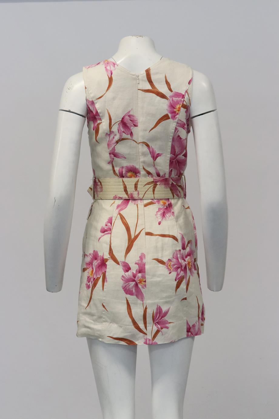 ZIMMERMANN BELTED FLORAL PRINT LINEN MINI DRESS UK 10 | nikkibradford ZIMMERMANN BELTED FLORAL PRINT LINEN MINI DRESS UK 10 | nikkibradford