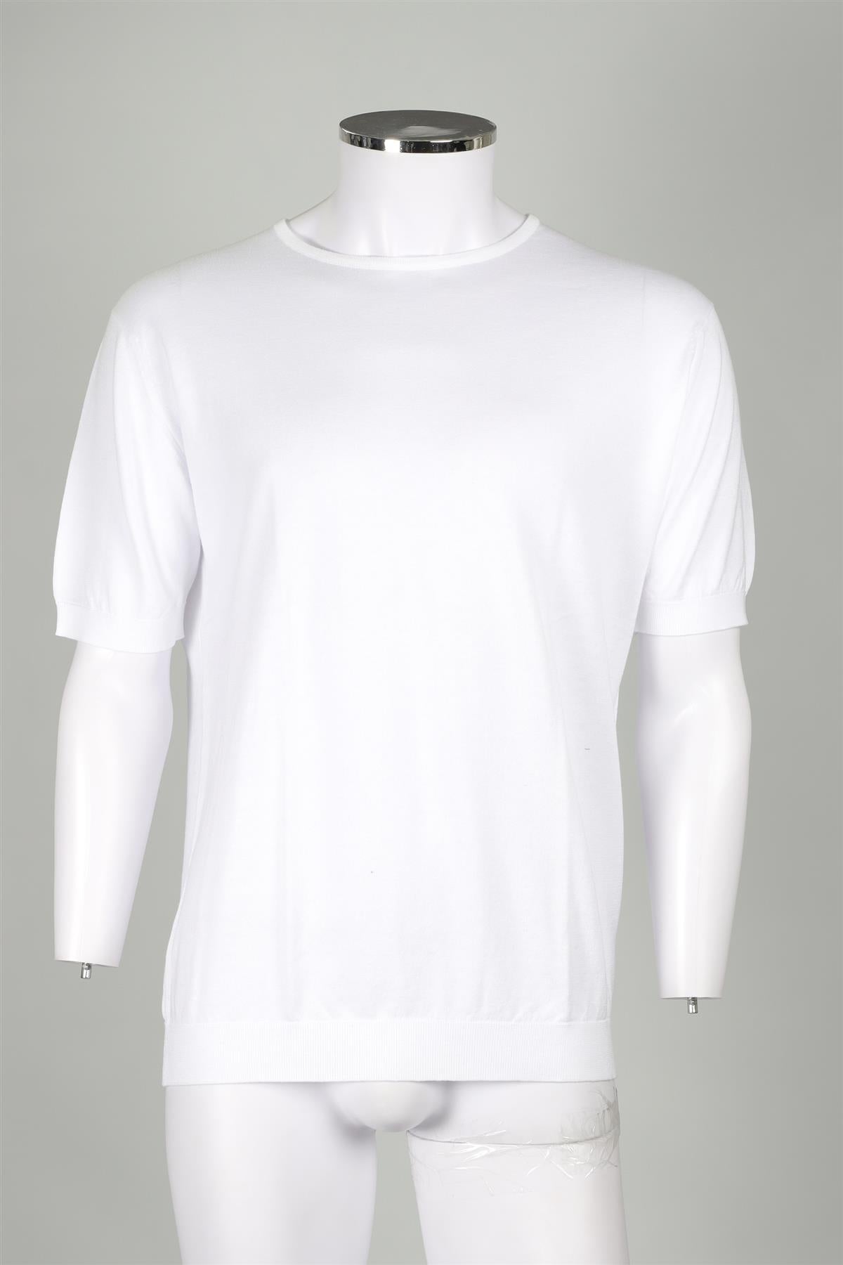 JOHN SMEDLEY WHITE MENS T-SHIRT LARGE