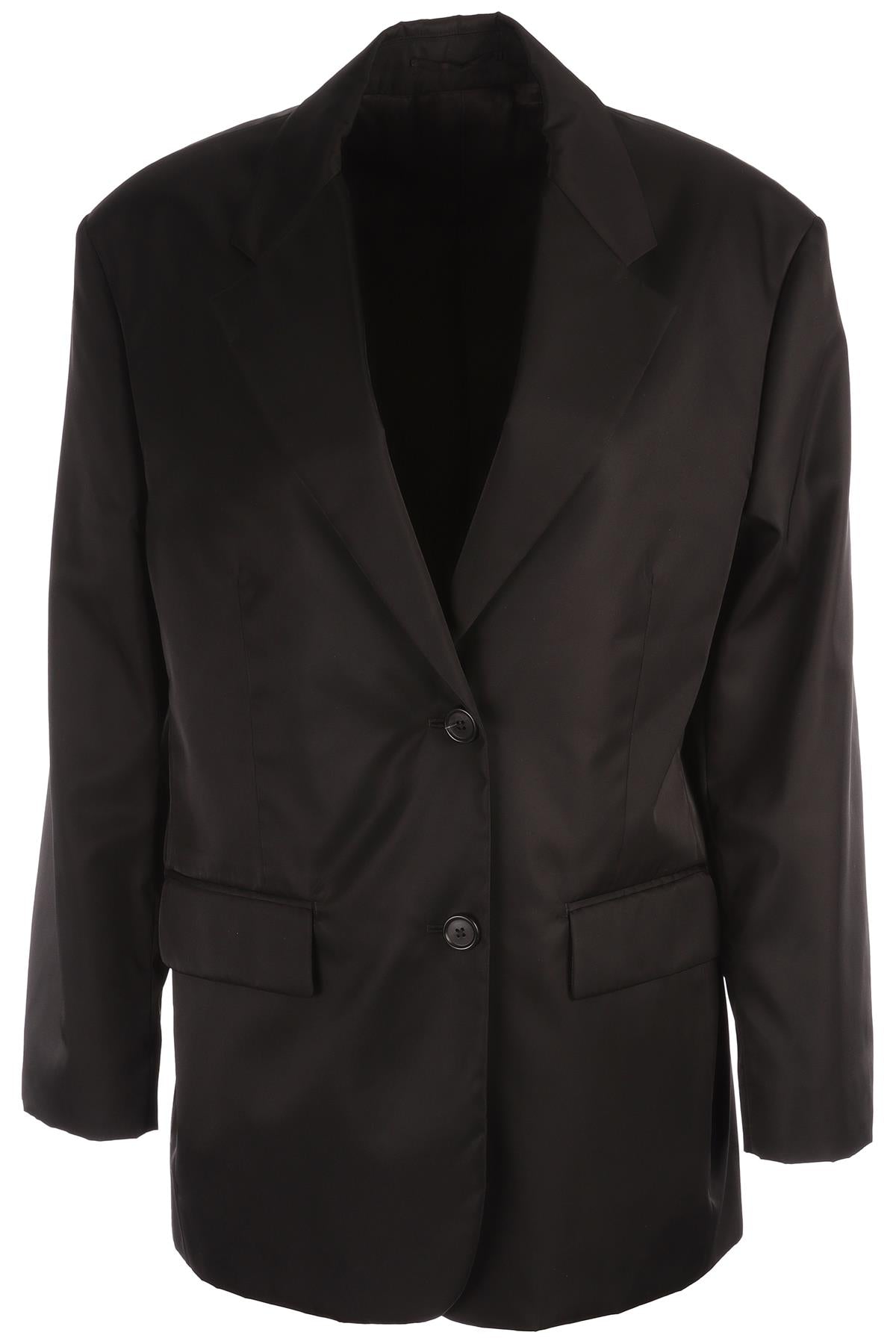 PRADA BLACK NYLON BLAZER IT 42 UK 10