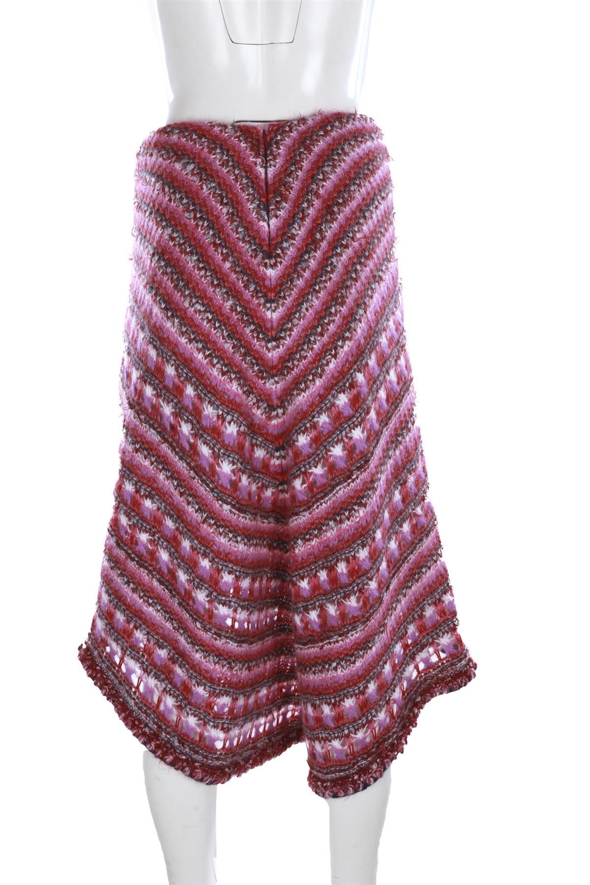 CHANEL PINK 2022 WOOL MIDI SKIRT FR 38 UK 10