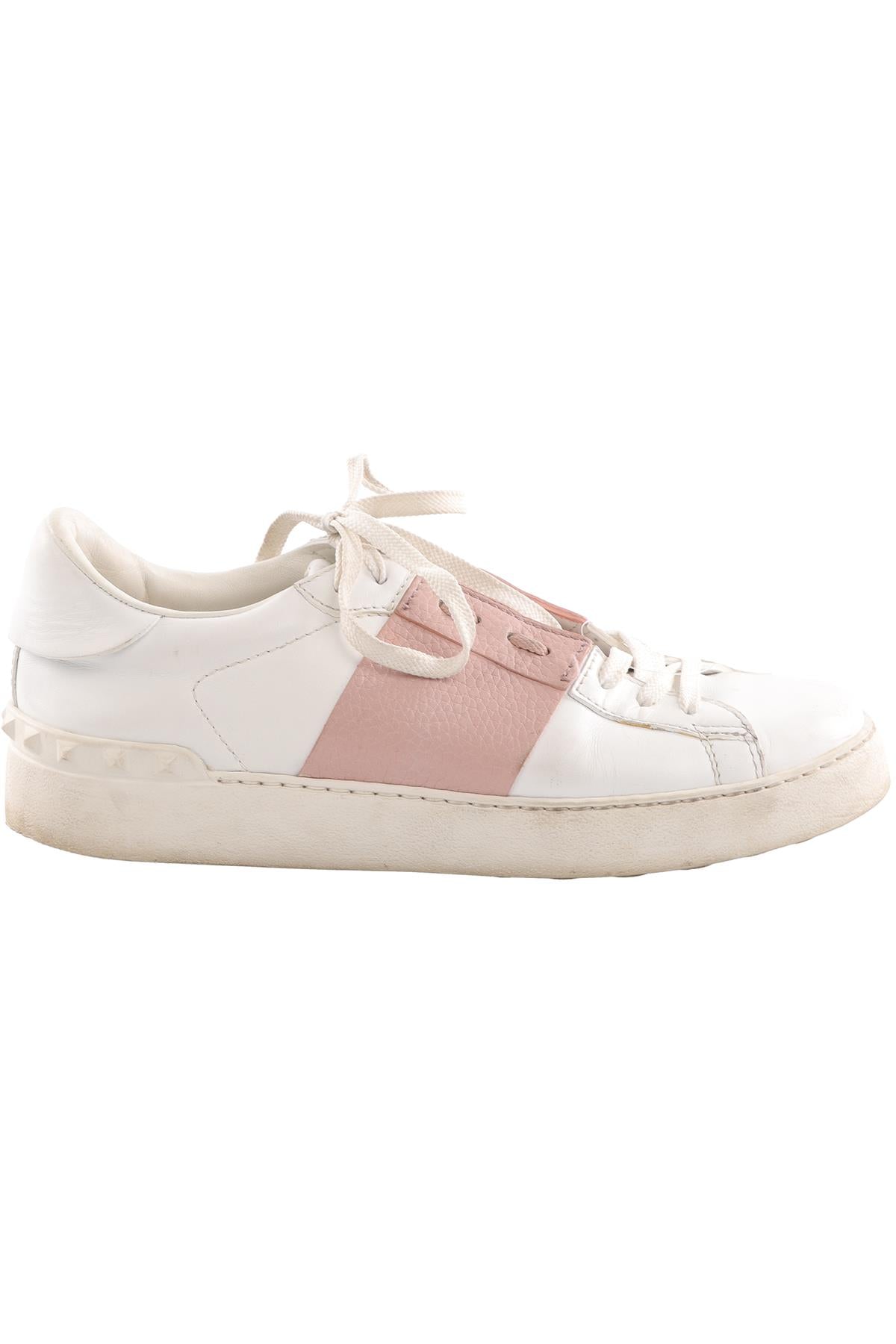 VALENTINO GARAVANI WHITE OPEN LEATHER SNEAKERS EU 38