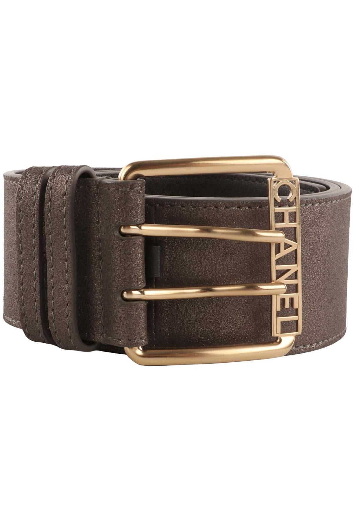 CHANEL GREY 2018 NUBUCK WAIST BELT 80CM