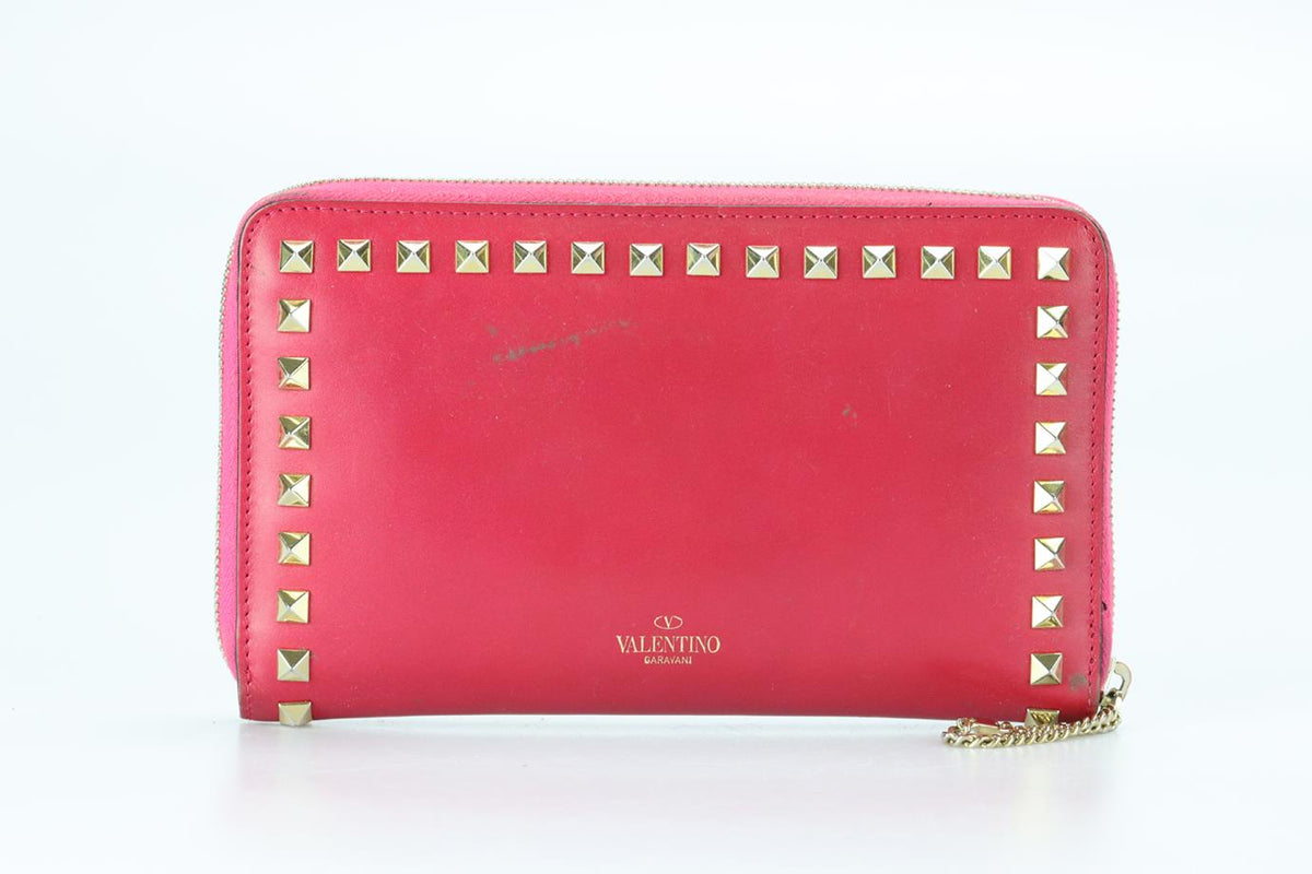 VALENTINO GARAVANI ROCKSTUD LEATHER WALLET