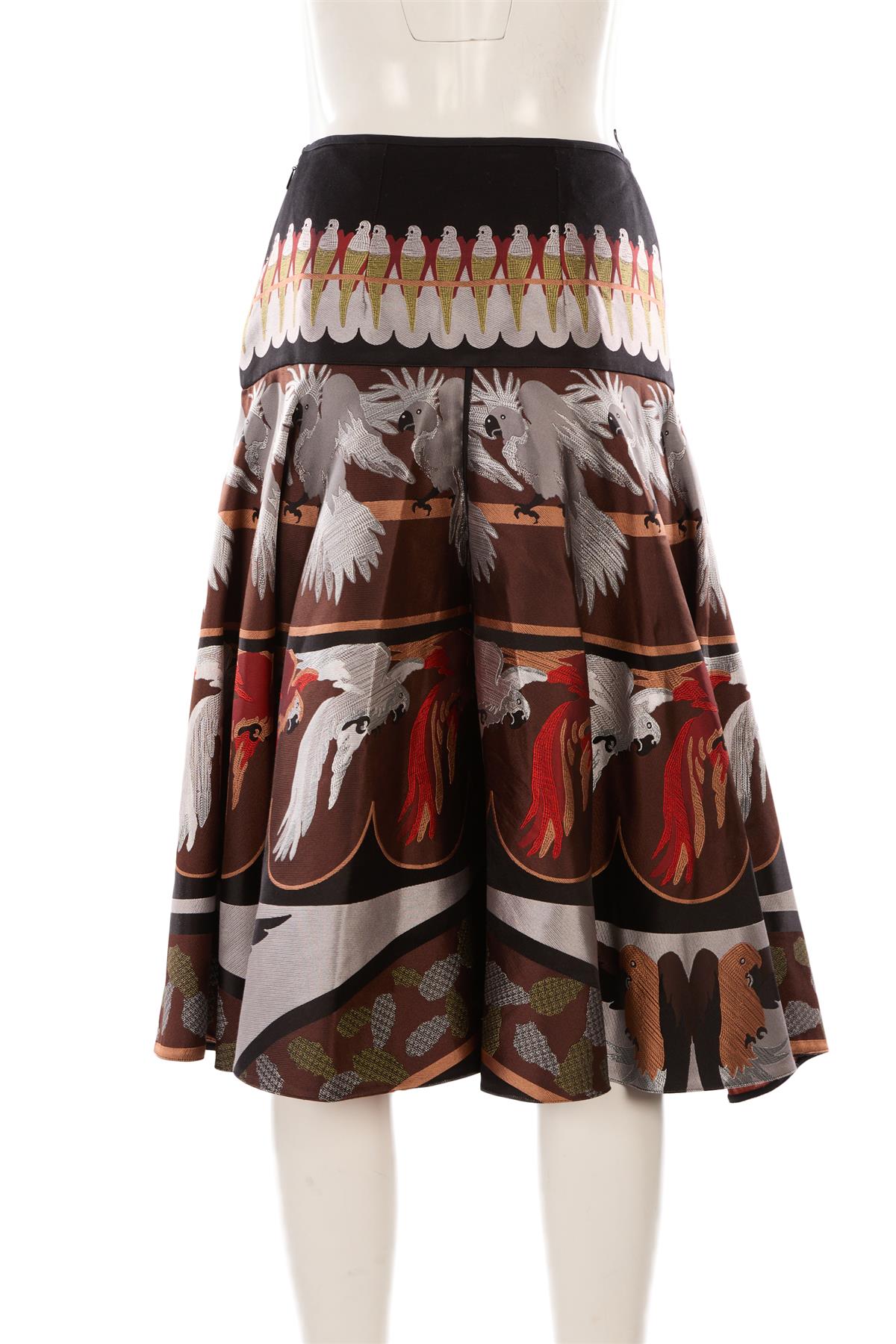 FENDI MULTI SILK MAXI SKIRT IT 40