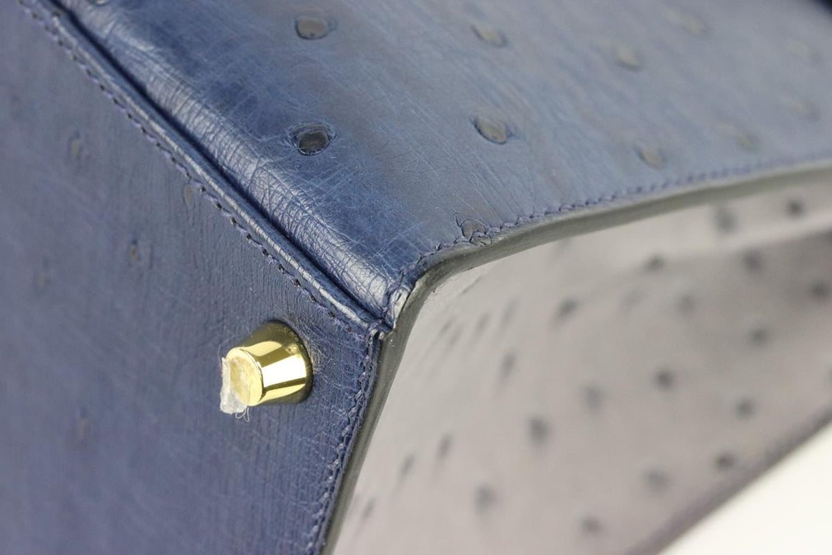 HERMÈS 2017 SPECIAL ORDER KELLY SELLIER 28CM OSTRICH LEATHER BAG