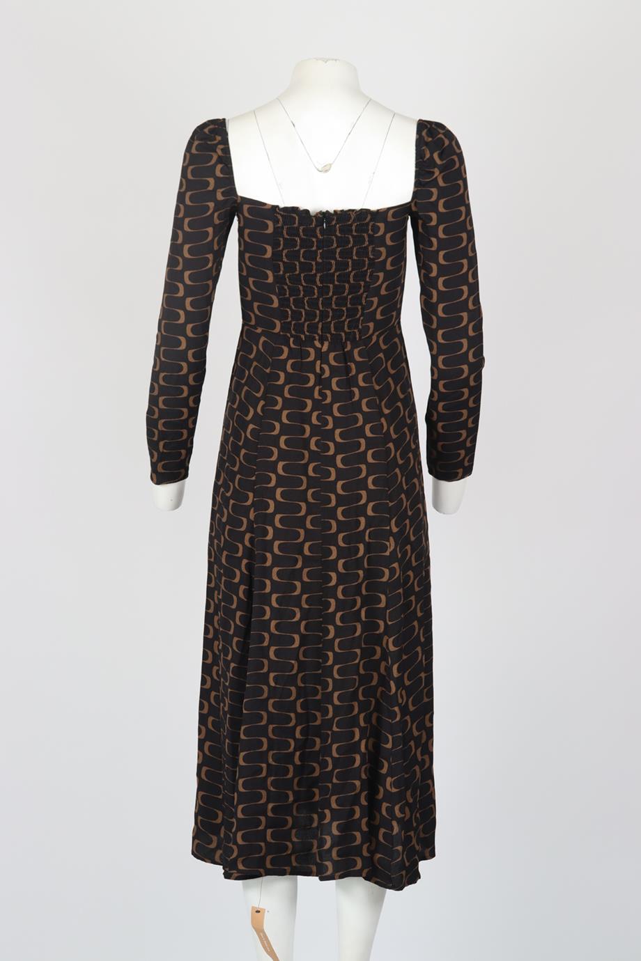 REFORMATION PRINTED CREPE MIDI DRESS US 4 UK 8