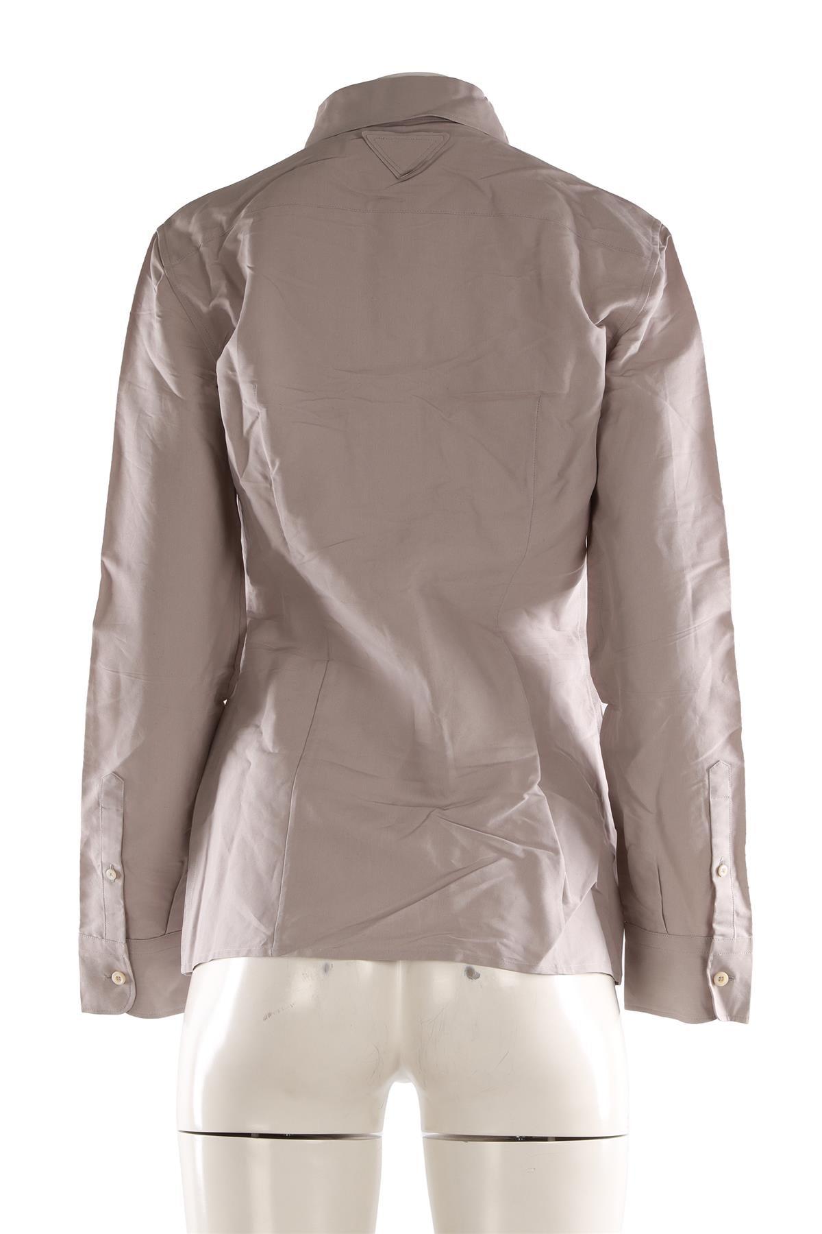 PRADA GREY PAPER SHIRT IT 42 UK 10