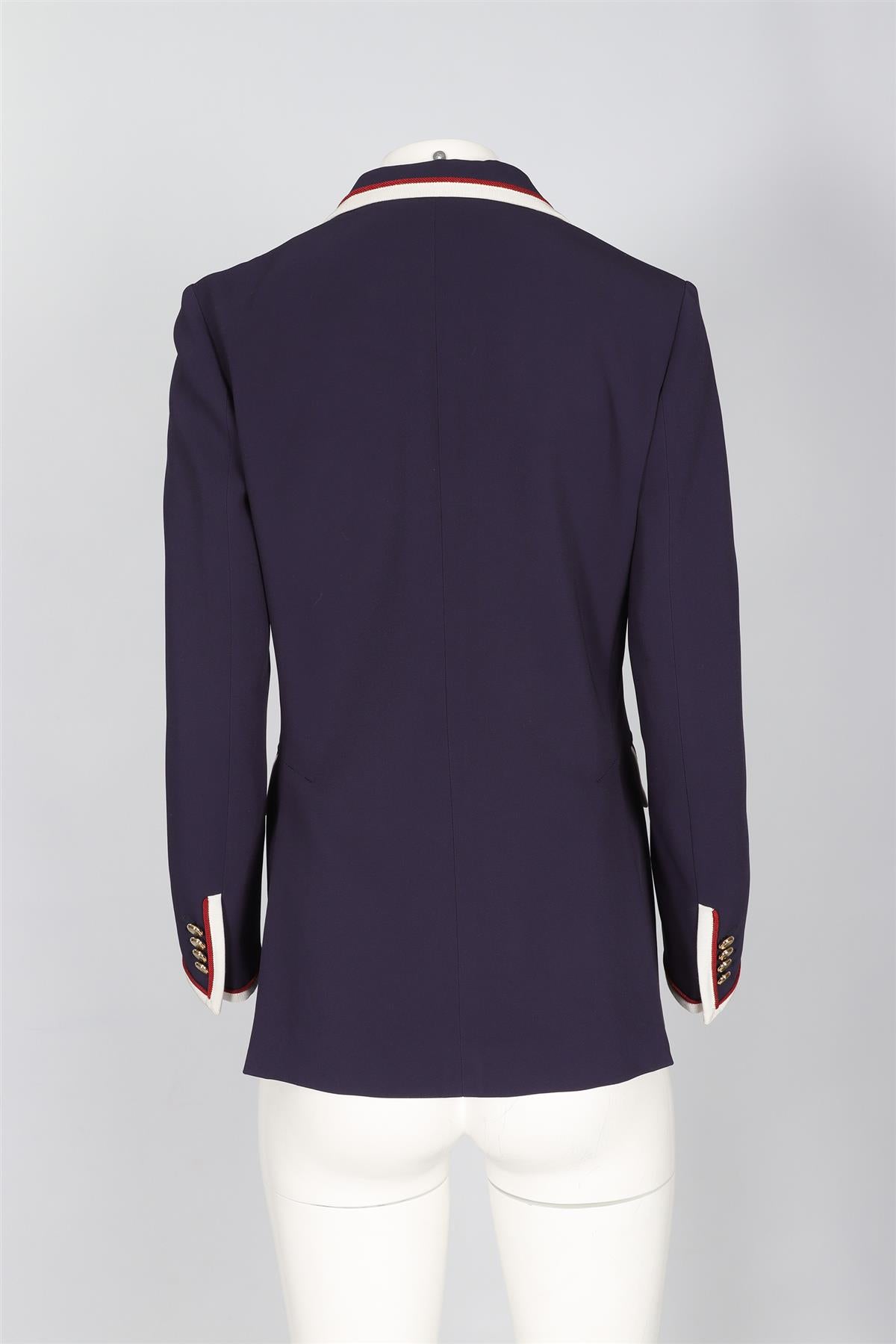 GUCCI NAVY COTTON BLAZER IT 42 UK 10