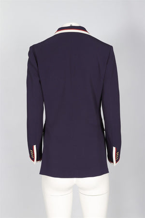 GUCCI NAVY COTTON BLAZER IT 42 UK 10